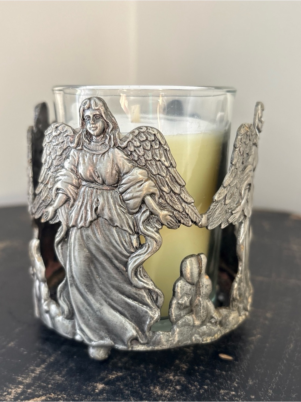 Silver Angel Candle Holder